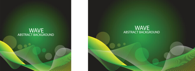 Fototapeta premium Abstract wave black geen yellow background 