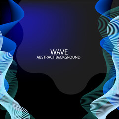 Abstract wave black blue white background