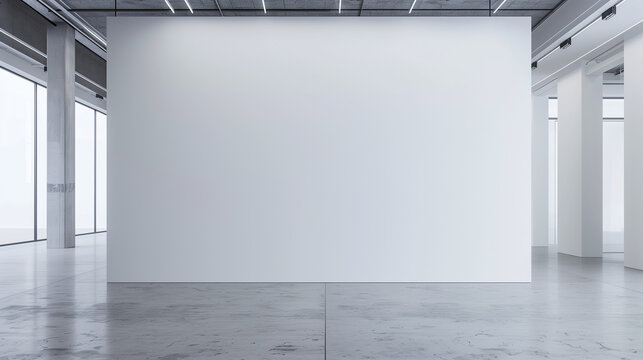 blank white wall for mockup branding in modern office