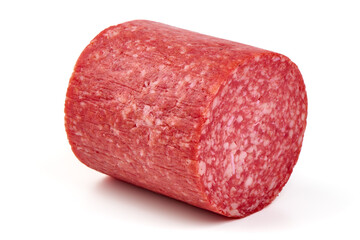 Pepperoni sausage, isolated on white background