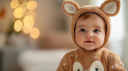 Cute Baby in Deer Costume