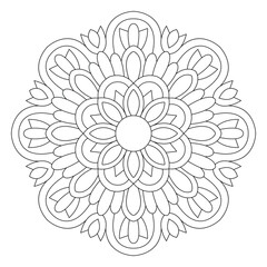 Turkish Flower Mandala for Kids Vintage decorative elements design