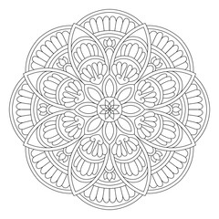 Beautiful mandala art for coloring book, vector file