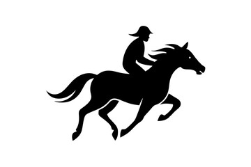  Horse and Rider Silhouette Featuring a Rider on Horseback in Dynamic Motion