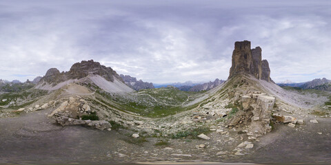 View from hiking near Tre Cime di Lavaredo - Italy - 360 degree photo