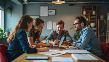 Young Business Team Collaboration, Startup Office Meeting Concept