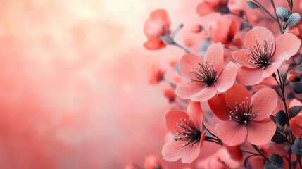 Flat muted coral background with a soft pink-orange hue 