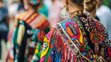 Fototapeta premium Vibrant and Colorful Traditional Festival Costumes from Around the World