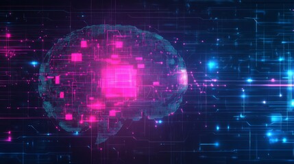 Obraz premium Conceptual technology illustration of artificial intelligence. Abstract futuristic background