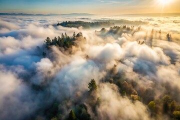 Abstract background of fog, smoke, mist, loopable aerial view