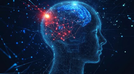 Obraz premium Conceptual technology illustration of artificial intelligence. Abstract futuristic background