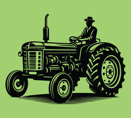 Tractor silhouette vector illustrations