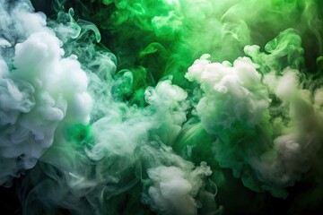 Fototapeta premium abstract background of green and white smoke in aerial view