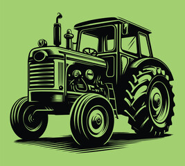 Tractor silhouette vector illustrations