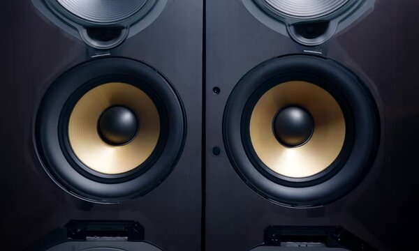 Close Up Of Two Black Speakers