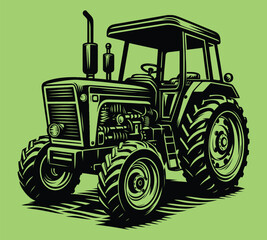 Tractor silhouette vector illustrations