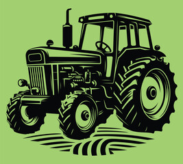 Tractor silhouette vector illustrations