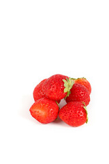 strawberries on white background