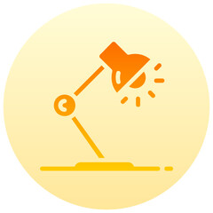 desk lamp round gradient vector icon