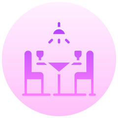 dining table round gradient vector icon