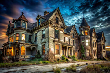 Obraz premium Old decaying mansions or abandoned buildings 