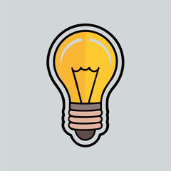 Bright Classic Light Bulb Sticker with Clean Filament for Creative Spark