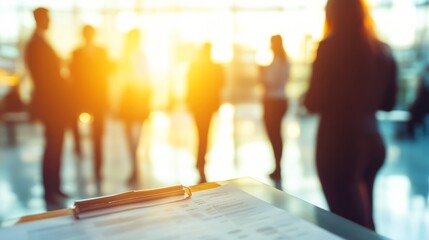 Business Meeting with Silhouettes in Soft Light