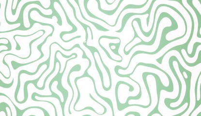 Sage and white pattern of squiggles on a plain white background