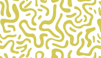 Sage and white pattern of squiggles on a plain white background