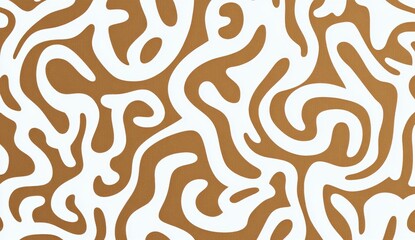 A sandybrown and white pattern of squiggles 