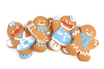 christmas gingerbread cookie isolated on white background