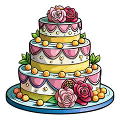 Ornate Wedding Cake Covered in Floral Details