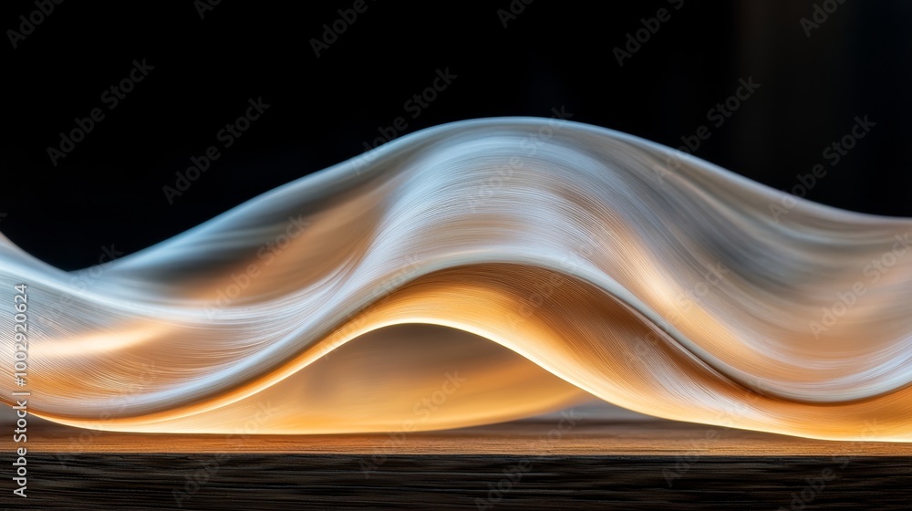 Aufkleber abstract flowing light wave with warm glow and soft texture.