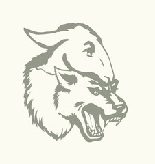 Vector drawing. Wolf in sheep's clothing