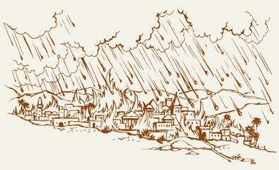 Vector drawing. Death of Pompeii © Marina