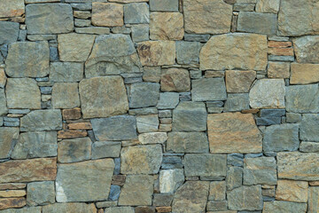 Stacked stone wall