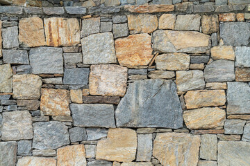 Stacked stone wall