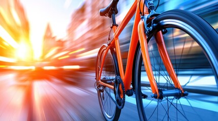 Fototapeta premium Dynamic Bicycle in Motion with Creative Blur Effects
