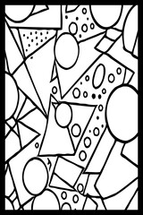 Abstract black and white pattern. For use in graphics. Minimalist illustration for printing on wall decorations