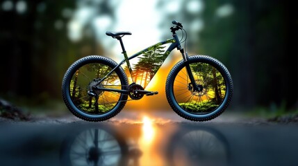 Obraz premium Creative Bicycle Design with Nature Background