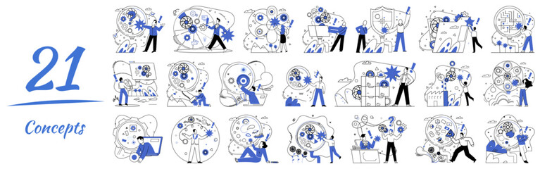 Corporate strategy vector illustration. Professional analysis is compass guiding organizations through labyrinth corporate strategy intricacies Solution-driven aspirations are wings propelling