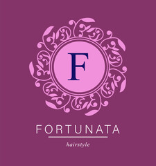 Botanical Logos. Monogram  with Organic Plant Elements.