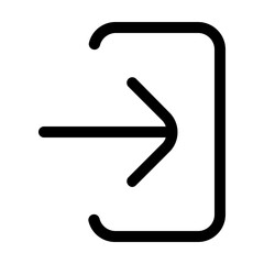 User Interface Sign-in Arrow Icon - Login, Access, Entry, Security, Enter Key, Authorization Symbols for Web and Mobile Applications, Minimalistic Design