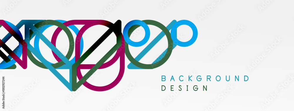Aufkleber abstract background - colorful circle lines technology or business digital template