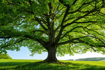 Obraz premium Serene Morning Oak Tree 