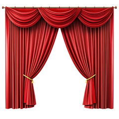 Theatre Red Curtain On transparent Background