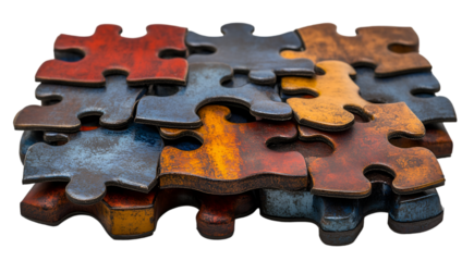 a group of puzzle pieces. 