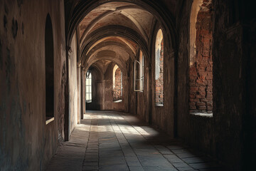 Castle entrance with large arched door