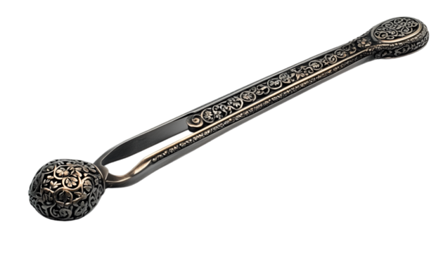 a metal tool with a handle. 