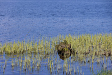 a beautiful lake against the blue sky